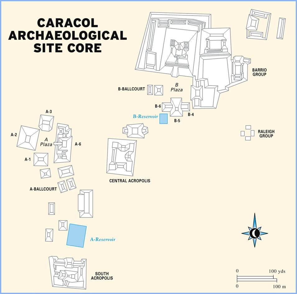 caracol урнатините Белизе мапа