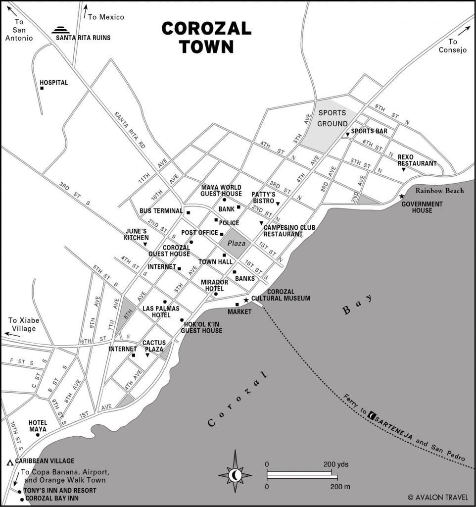 карта на corozal градот Белизе