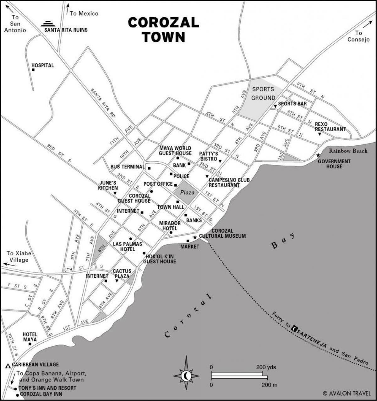 карта на corozal градот Белизе