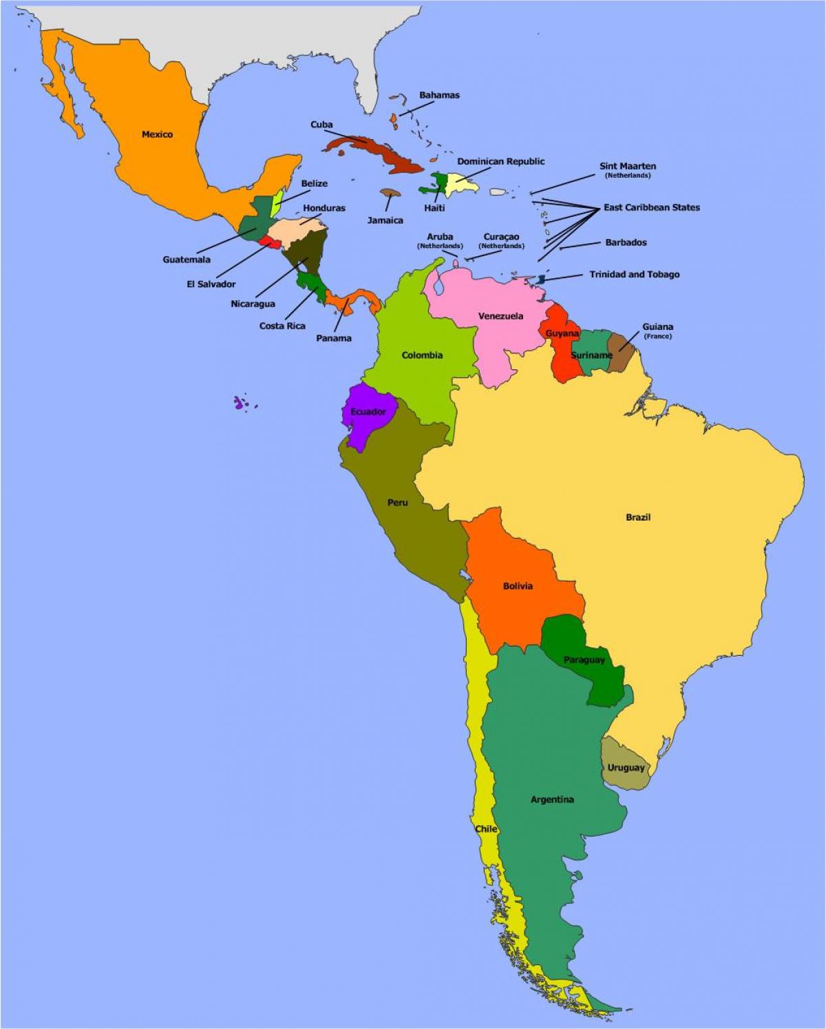 Карта на Белизе јужна америка