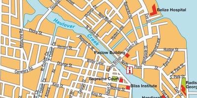 Карта на Белизе сити крстарење порта